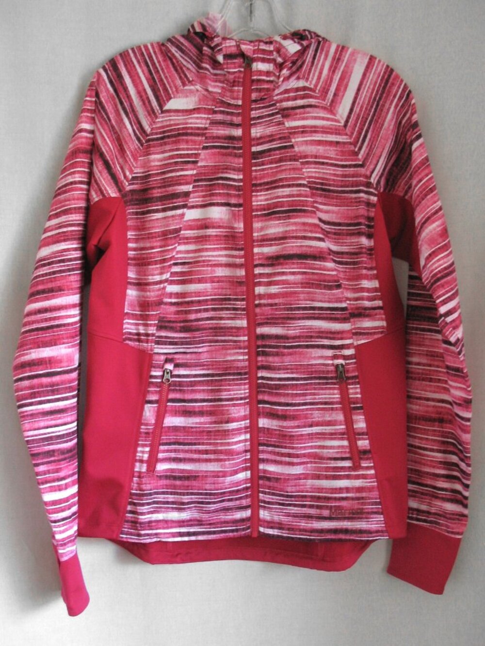 Marmot Women's Zip Front Hooded Jogger Jacket Cranberry Pink Medium